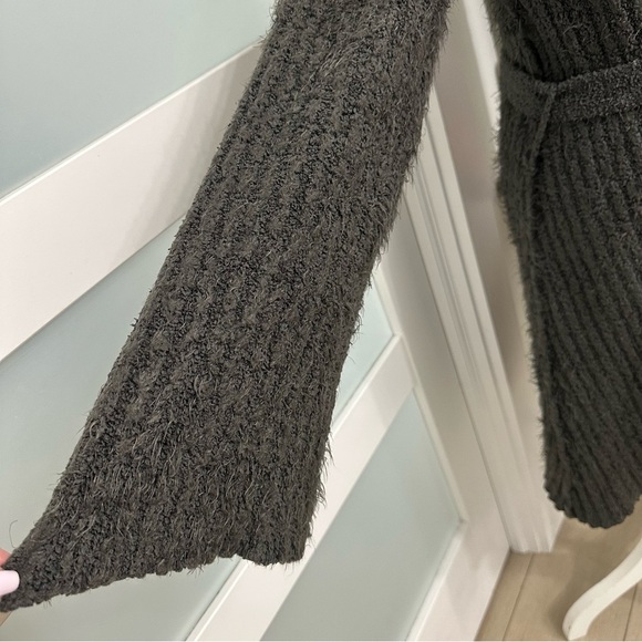 Intimately Free People Ribbed Fuzzy Duster/Robe SZ Medium Grey Bohemian EUC - Picture 4 of 9